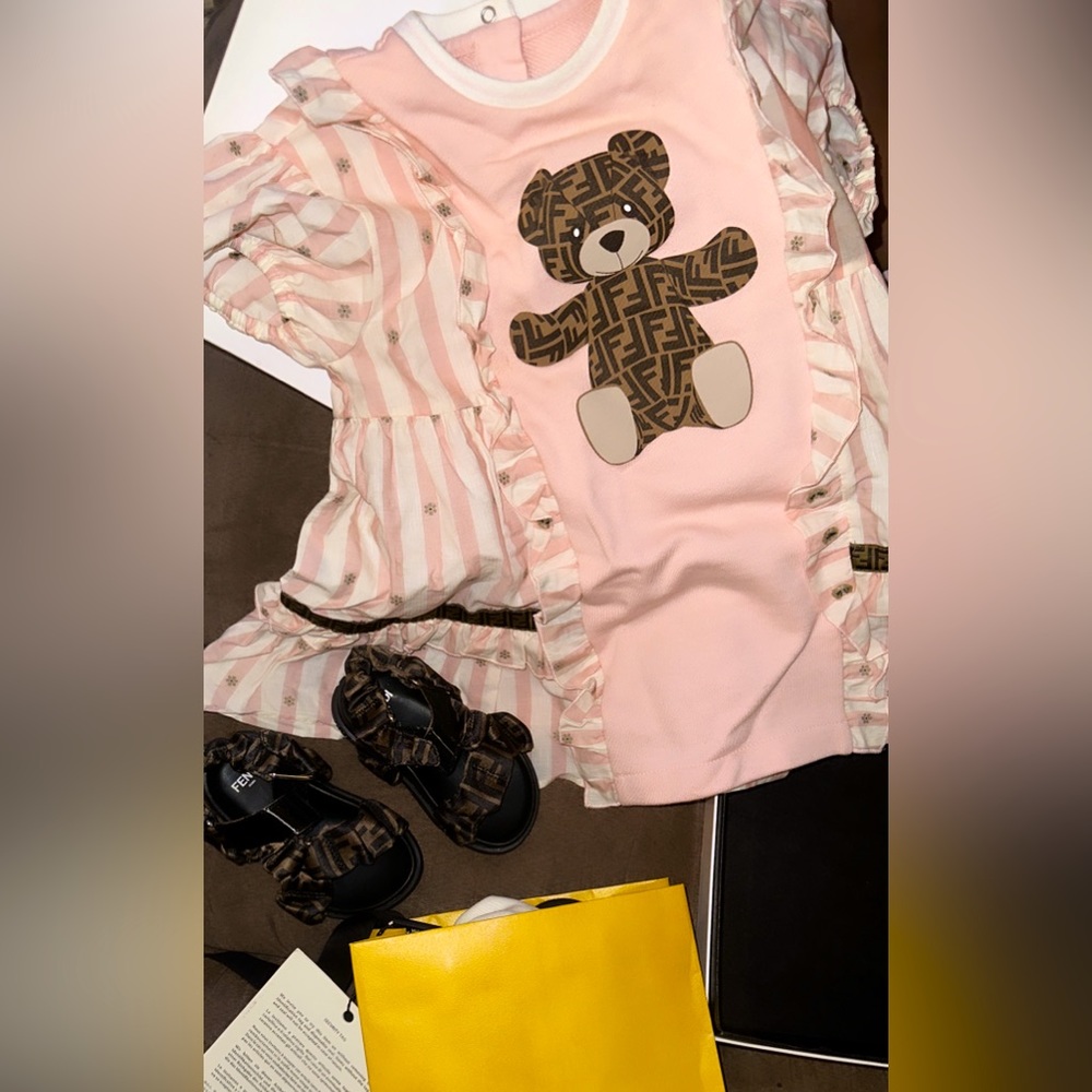 Fendi dress 12 months shoes size 12 to 18 months girls